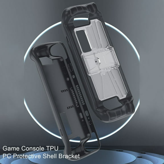 Joernso 1 Set Game Machine Case Full Wrapped Ergonomic Design Game Console TPU PC Protective Shell Bracket for Steam Deck