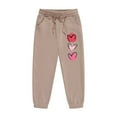 thumbnail image 6 of Girls' Clothing Sets Valentine's Day Heart Printed Long Sleeve Sweatshirts and Sweatpants Trendy Casual Comfort Toddler Outfits for Girls,Khaki,6-7 Years, 6 of 6