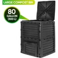 thumbnail image 2 of LINJH Large Garden Compost Bin, 80 Gallon (300L) Outdoor Composter Tumbler from BPA-Free Material for Fast Creation of Fertile Soil, Lightweight, Easy Assembly and Kitchen Waste Composting, 2 of 7