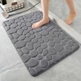 thumbnail image 1 of Alfombrilla de baño de espuma viscoelástica con diseño de adoquines, superabsorbente y lavable a máquina (43 x 61 cm, gris oscuro), 1 of 1