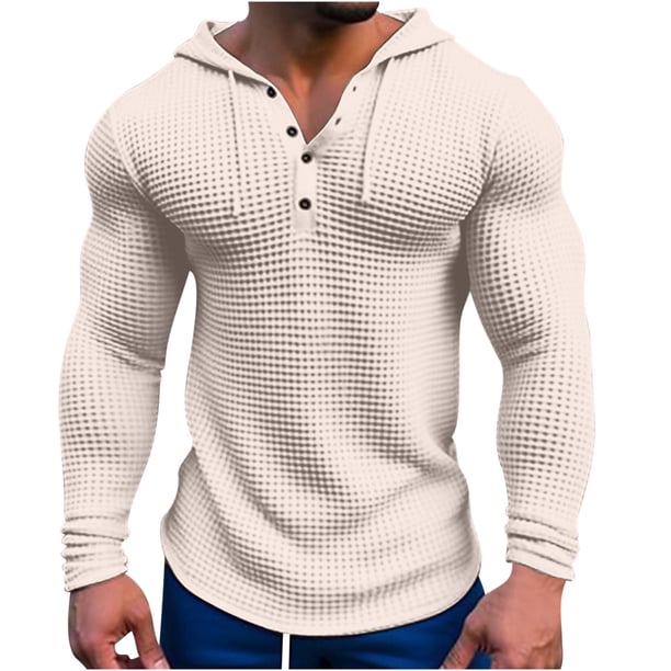 Blusa de manga larga con capucha, sudadera con capucha, bolsillo, color liso, medio corte, media cremallera, para hombre, manga larga, sin capucha, ropa informal, chaquetas, blusa para hombre