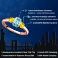 thumbnail image 2 of Gem Stone King 18K Rose Gold Plated Silver Blue Zircon and Yellow Sapphire Engagement Ring for Women | 1.57 Cttw | Oval 7X5MM | Gemstone Birthstone | Size 8, 2 of 6