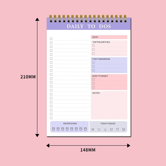 DAILIHIVE To Do List Notebook For Work,To-Do List Notepad Management Task Plan List Notebook Organizer For Office Supplies,Undated Agenda 60 Sheets,5.83 x 8.26 in,Hardcover