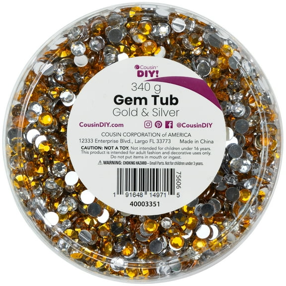 CousinDIY Gemstone Tub-Gold & Silver