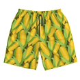 thumbnail image 2 of Honeii's Corn 1 Print Men's Casual Shorts with Drawstring，Swim Trunks Quick Dry Beach Shorts, 2 of 5