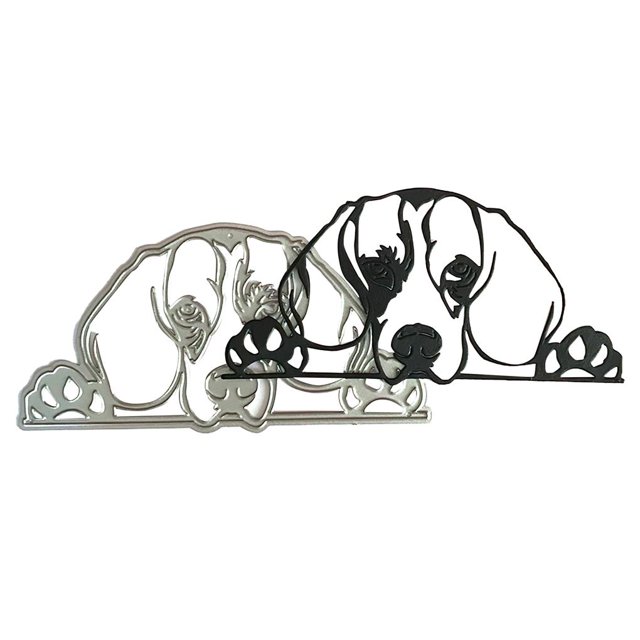 Troquel De Corte Perro Ahuecado Acero Al Carbono Adorable Delicado Relieve Plantilla Plantilla De Corte Para Diy Tarjeta De Regalo Álbum De Recortes Álbum Arte Artesanía Decoración Monstrate HA019229-00