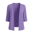 thumbnail image 6 of Aofany Lightweight Cropped Cardigan for Women Plus Size Solid Color Casual Loose Open Front Elbow Length Sleeve V-Neck Cardigan Tops, 6 of 6