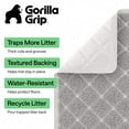thumbnail image 3 of GORILLA GRIP Cat Litter Box Mat, 35x23, Water Resistant Kitty Litter Trapping Mat, Textured Backing, Easy to Clean, Less Waste and Clean Floors, Kitten Supplies for Indoor Cats, Soft on Paws, Lt Gray, 3 of 10