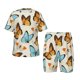 thumbnail image 1 of Fotbe Butterflies Pijama Estampada de 2 Piezas para Niños – Ropa de Dormir de Manga Corta Cómoda para Niños y Niñas, Camiseta y Shorts de Algodón-Large, 1 of 6