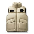 thumbnail image 3 of Men's Velcro Sleeveless Warm Down Vest: Trendy and Fashionable Stand Collar, 3 of 4