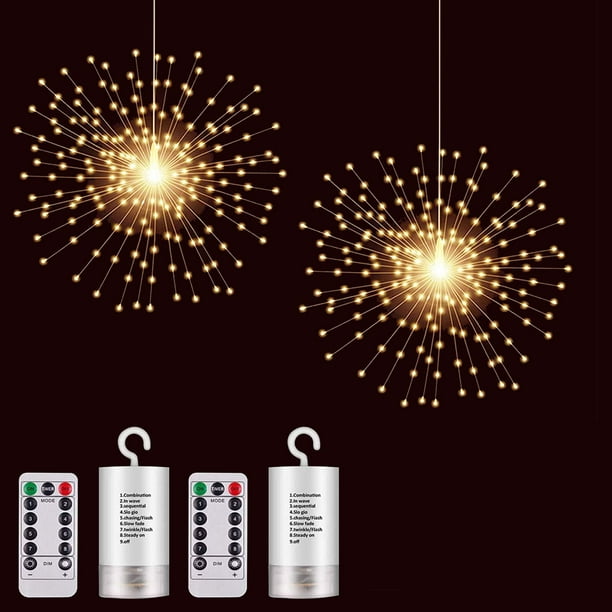 Luces decorativas colgantes SHUKAN, paquete de 2, 200 LED, blanco cálido