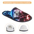 thumbnail image 3 of Fotbe Red And Blue Lightning Pantuflas Peludas para Mujer con Estampado, Zapatillas de Peluche, Zapatos de Invierno para Casa, Uso Interior y Exterior-Large, 3 of 8