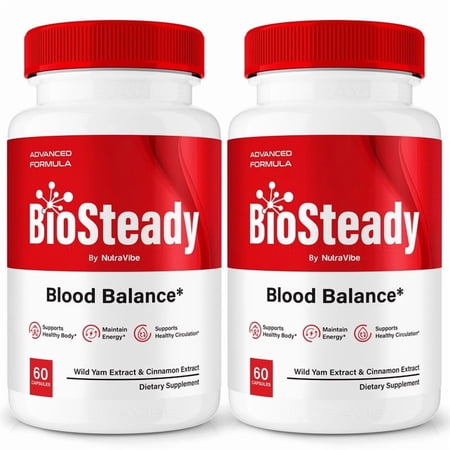 (2 Pack) BioSteady – Original Formula with a Clean Blend to Support Healthy Circulation, Natural Energy & Balanced Levels | Just 2 Easy-to-Swallow Pills Daily (120 Capsules)