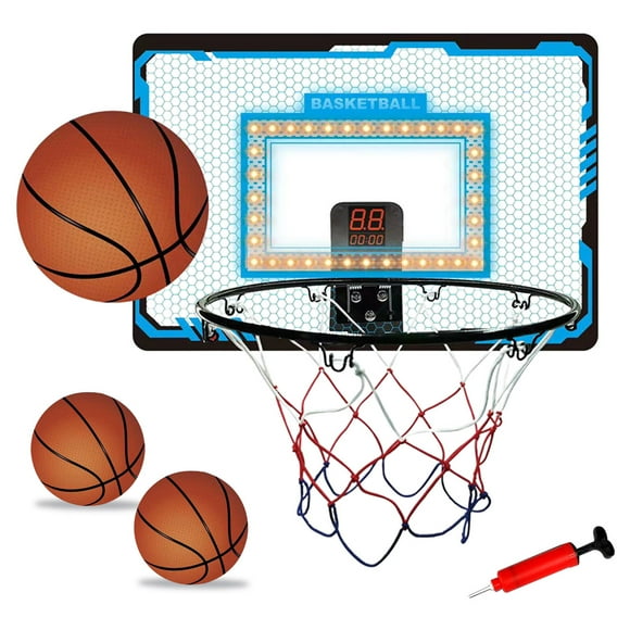 Mini Basketball Court, Indoor Basketball Hoop with Scorer, Over The Door Basketball Hoops for Fun Family Competitions