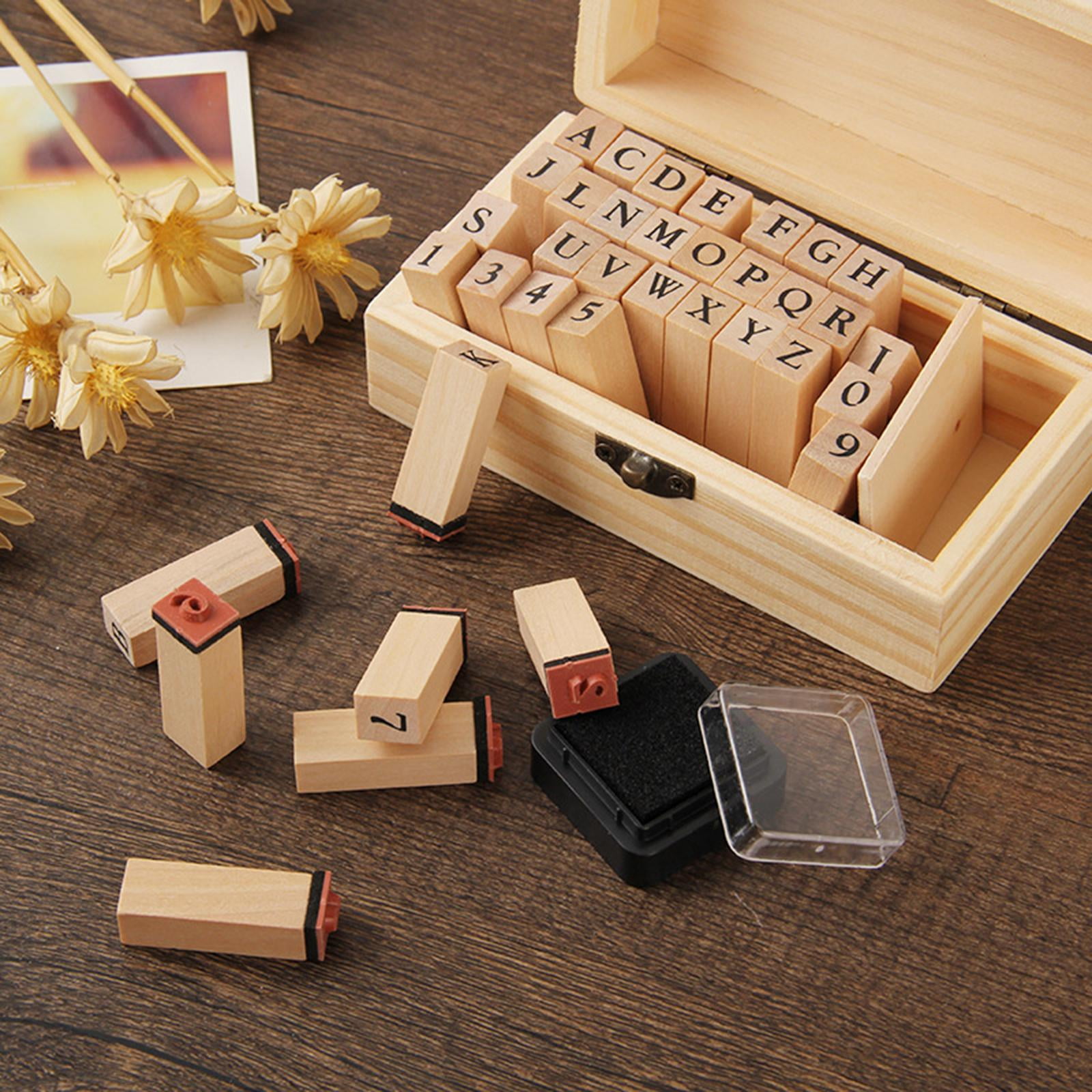  Udefineit 70PCS Alphabet Stamps, Vintage Wood Typewriter Stamps,  Decorative Rubber A-Z Letters 0-9 Numbers Symbols Stamp Set with Wooden Box  for DIY Craft Card Scrapbooking Making Painting Teaching : Arts, Crafts