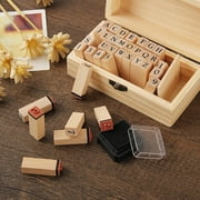 36pcs Alphabet Stamps Vintage Wooden Rubber Letter Number Stamp Set for DIY Craft Card Making Scrapbooking Supplies - Seal Body