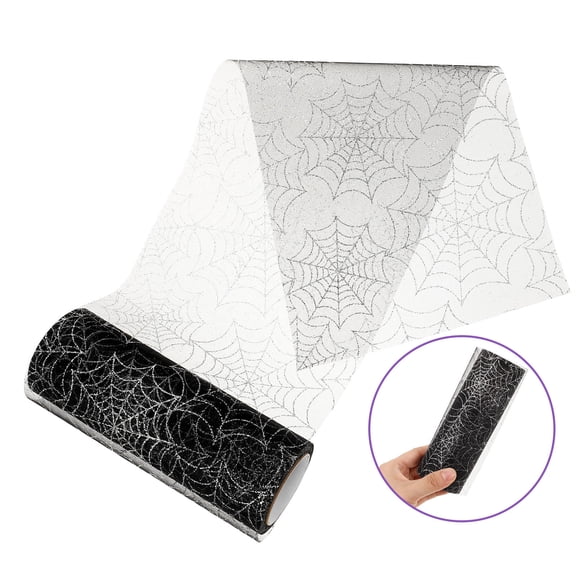 STOBOK Black Organza Spider Web Decorations Roll for Outdoor Crafting and Party Decor Enthusiasts