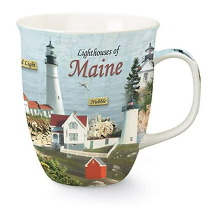 Cape Shore Harbor Coffee Tea Mug Cup - Lighthouses Of Maine Gifts for Birthday Christmas, 15 Oz