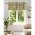 thumbnail image 6 of Rod Pocket Window Valances Watercolor Gardenia Flower Leaves Short Kitchen Curtains Summer Tropical Plant Window Treatment Drapes for Bedroom Bathroom Living Room 54x18In,1 Panel, 6 of 7