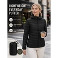 thumbnail image 3 of TRYSIL Women's Lightweight Puffer Down Layering Jacket Hooded Ultralight Full-Zip Packable Quilted Warm Outdoor Coat, 3 of 8