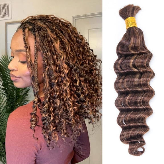 Eayon Loose Deep Wave Bulk Human Braiding Hair 4/27/30 100g 16 inch No Weft 100% Virgin Hair Extensions for Boho Braids