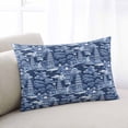 thumbnail image 2 of Navy Blue Garden Throw Pillow Cover 20 x 30 Inch Decorative Pillow Cover Modern Art Building Trees Landscape Lumbar Pillowcase Seasonal Rectangle Cushion Case for Couch Sofa Bed Living Room, 2 of 7