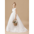 thumbnail image 4 of Flower Girl Dresses for Wedding First Communion Dress Lace Girls Pageant Ball Gown (Ivory 2 -3Years）, 4 of 8