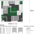 thumbnail image 5 of Green Shower Curtains for Bathroom Grey Shower Curtain Set with Hooks Geometric Linen Fabric Green and White Shower Curtains Bath Curtains Decorative Water Repellent, 72x72, Hunter Green, 5 of 6