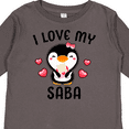 thumbnail image 4 of Inktastic I Love My Saba with Cute Penguin and Hearts Girls Long Sleeve Toddler T-Shirt, 4 of 5
