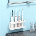 thumbnail image 3 of Soporte para cepillos de dientes de pared, sin perforaciones, para cepillos de dientes eléctricos, manuales, organizador de pasta de dientes para baño, 3 of 8