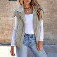 thumbnail image 2 of Women's Colorblock Sleeveless Drawstring Hooded Vest Jacket Gray XXL, 2 of 5