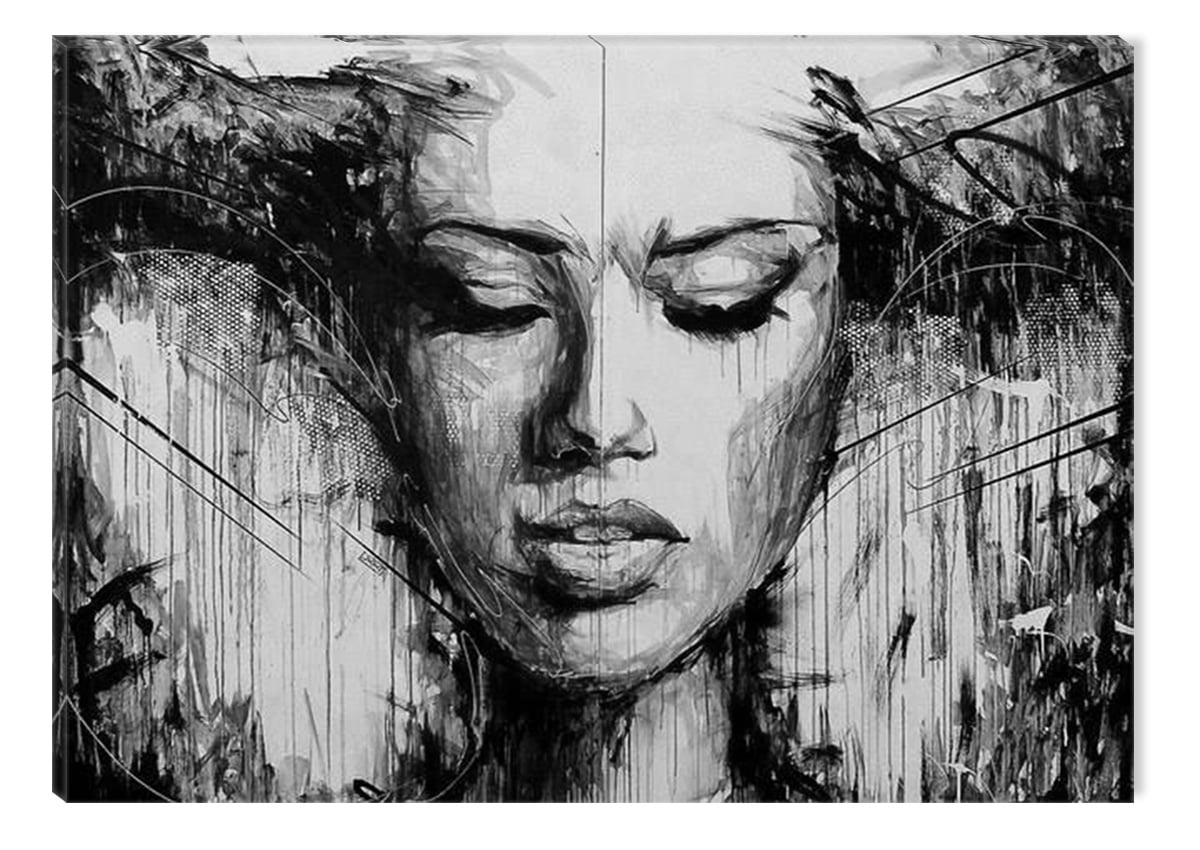 Startonight Canvas Wall Art Black And White Abstract Woman Sensuality 