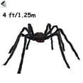 thumbnail image 2 of PULLIMORE Giant Spider Halloween Decorations 4 ft Scary Black Hairy Fake Spider Props for Outdoor Party Haunted House Decor, 2 of 9