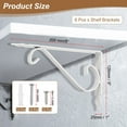 thumbnail image 2 of Uxcell 6 Pcs Soportes Decorativos para Estantes, Soportes para Estantes Flotantes de 200mm/8 Pulgadas para Estanterías de Pared, Blanco, 2 of 7