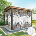 thumbnail image 4 of 1 Panel Outdoor Curtains for Patio Waterproof 54"x95" Bohemian Floral Weatherproof Privacy Outsides Curtains, Retro Abstract Flowers Boho Ethnic Grommet Thermal Drapes for Cabana Porch Pergola, 4 of 8