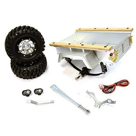 Integy RC Toy Model Hop-ups C25800SILVER Realistic Leaf Spring 1/10 Size Utility Box Trailer for Scale Crawler (Best Utility Trailer For The Money)