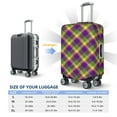 thumbnail image 6 of Xecao Mardi Gras Plaid print Elastic Luggage Cover, with double-sided print , is perfect for travel, business, and daily use, 6 of 9