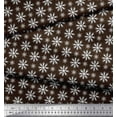 thumbnail image 2 of Soimoi Brown Cotton Voile Fabric Crystals Floral Printed Fabric 1 Yard 58 Inch Wide, 2 of 3