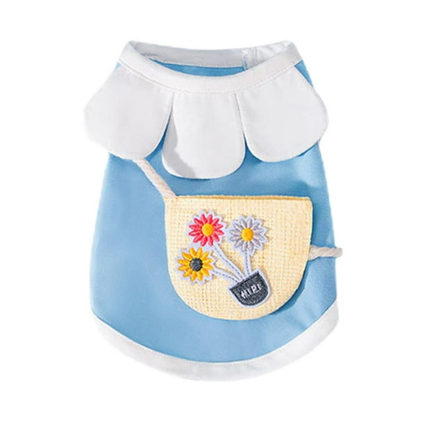 Ropa Para Mascotas, Ropa Para Perros Con Cuello De Pétalo, Mochila Con Estampado De Margaritas Pequeñas, Chaleco Para Perros Para Primavera Y Otoño Eigraketly PT002612-05