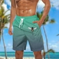 thumbnail image 2 of YLSDY Mens Plus Size Swim Trunks Summer Beach Vacation Casual Bermuda Shorts Quick Dry Board Shorts Loose Comfy Resort Pant Mint Green S, 2 of 5