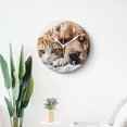 thumbnail image 4 of 12 Inch Wall Clock Battery Operated Silent Clock Decorative for Office, Kitchen, Outdoor, Living Room，Grey Kitten Cat and Sleeping Dachshund Dog Best Friend on White Pattern, 4 of 4