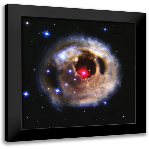 NASA 12x12 Black Modern Framed Museum Art Print Titled - Hubble Looks at Monocerotis