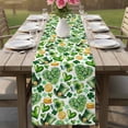 thumbnail image 4 of St. Patrick's Day Table Runner - 70 Inch Long Spring Shamrocks Green Love Heart Hats Cotton and Linen Blended Dress Scarves Farmhouse Table Runner for Kitchen Dining, Coffee Table, 13" x 70", 4 of 8