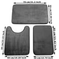thumbnail image 2 of SHCKE 3 Pieces Bath Mat Set Toilet Mats Bath Rug, Bathroom Mat Set Velvet Thick Soft and Comfortable Floor Rug Mats Bathroom Rugs U-Shaped Contour Rug for Tub Shower & Bath Room, 2 of 8