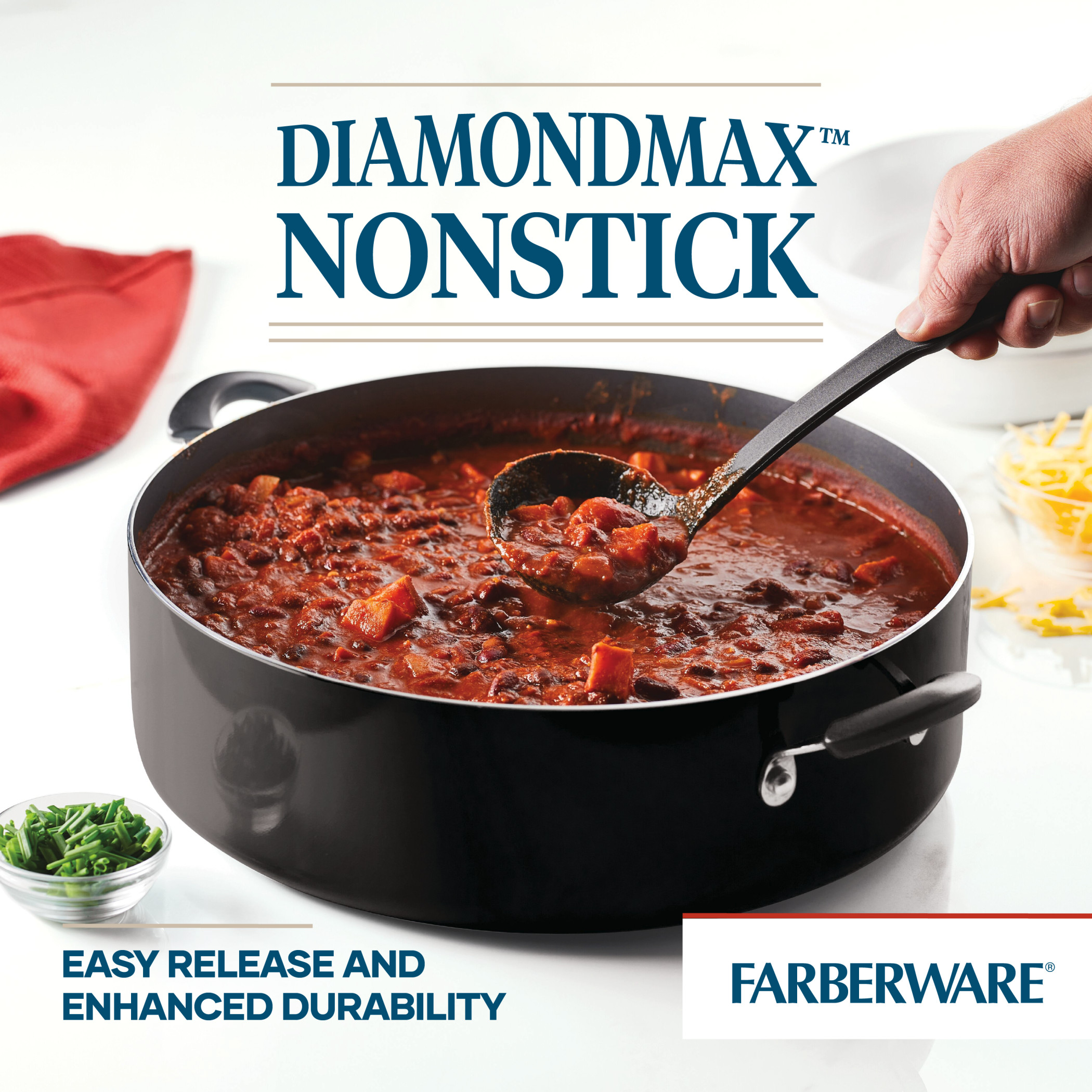Farberware Easy Clean 14-Inch Covered Family Pan, Black photo 3