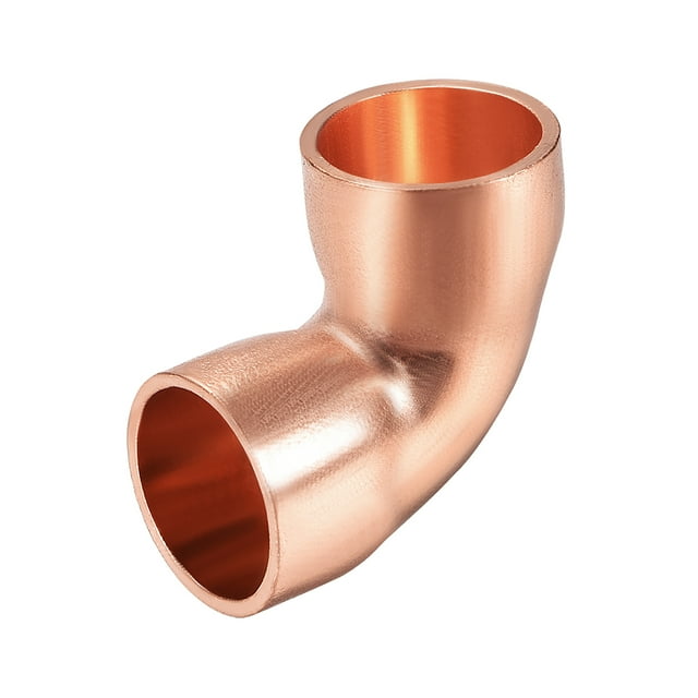Codo de cobre de 90 grados ID de 5/8 pulgadas de Unique Bargains, accesorio de cobre de giro corto para plomería, 15.9mmx1.8mm