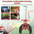 thumbnail image 4 of Gymax Rolling Garden Cart Scooter w/ Adjustable Seat Storage Basket Tray Red, 4 of 10