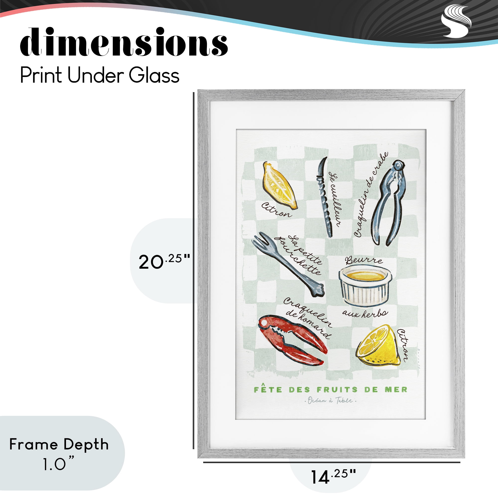 Stupell Industries Modern French Bistro Gray Framed Print Under Glass, design by Chad Barrett