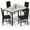 Black, variant on LinkRomat Dining Table Set for 4, Faux Marble Kitchen Table and Chairs, 5 Piece Small Dining Room Set with Button Tufted Upholstered Chairs, Gray