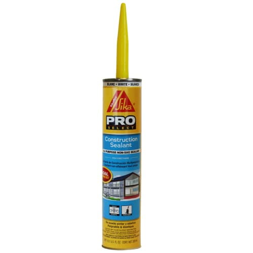 Sikaflex Construction Sealant, White. Paintable, All Purpose Polyurethane Used to Seal Joints and Gaps, 10.1 fl. oz Cartridge